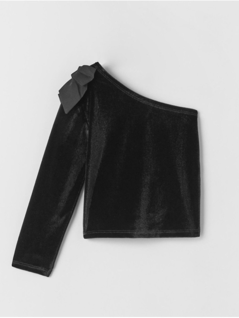 Zara Girls One Shoulder Fancy Black Top